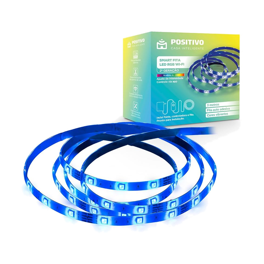 Smart Fita LED RGB Wi-Fi 2ª Geração Positivo Casa Inteligente