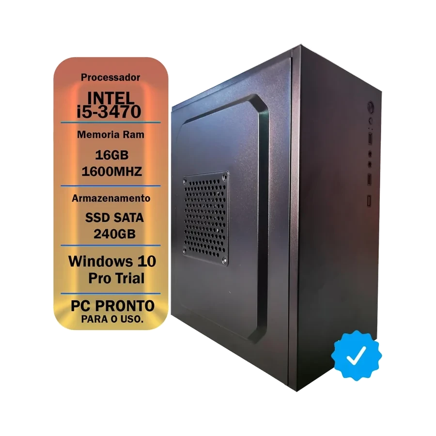 Pc Home Office Core I5 3470, 16 Gb Ddr3, Ssd 240 Gb, Fonte…