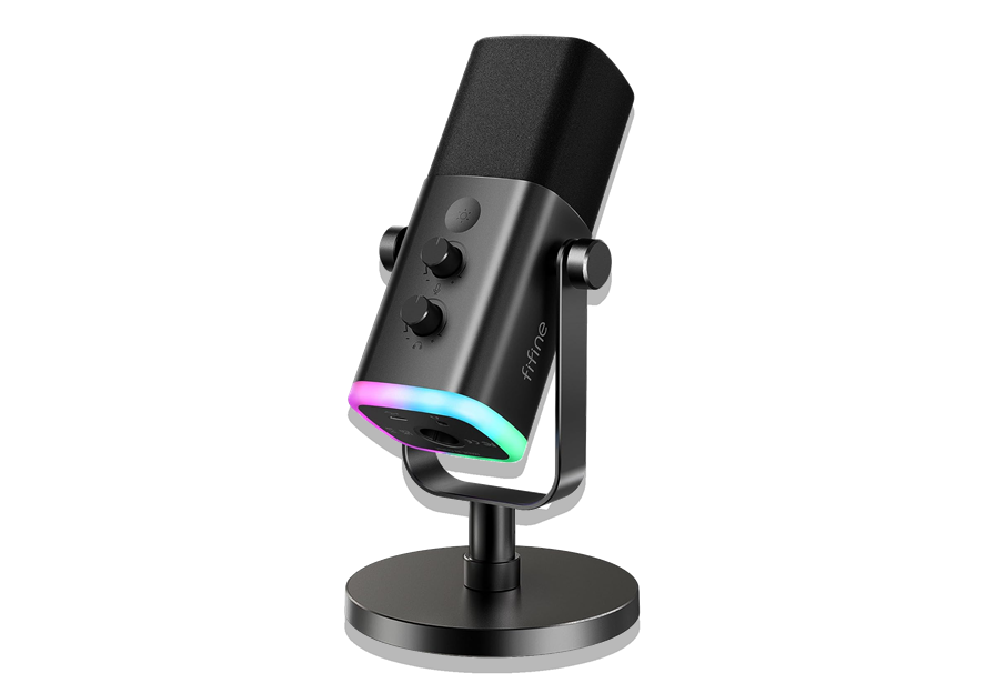 FIFINE AM8 Microfone dinâmico USB/XLR para gravação de podcast e streaming com RGB