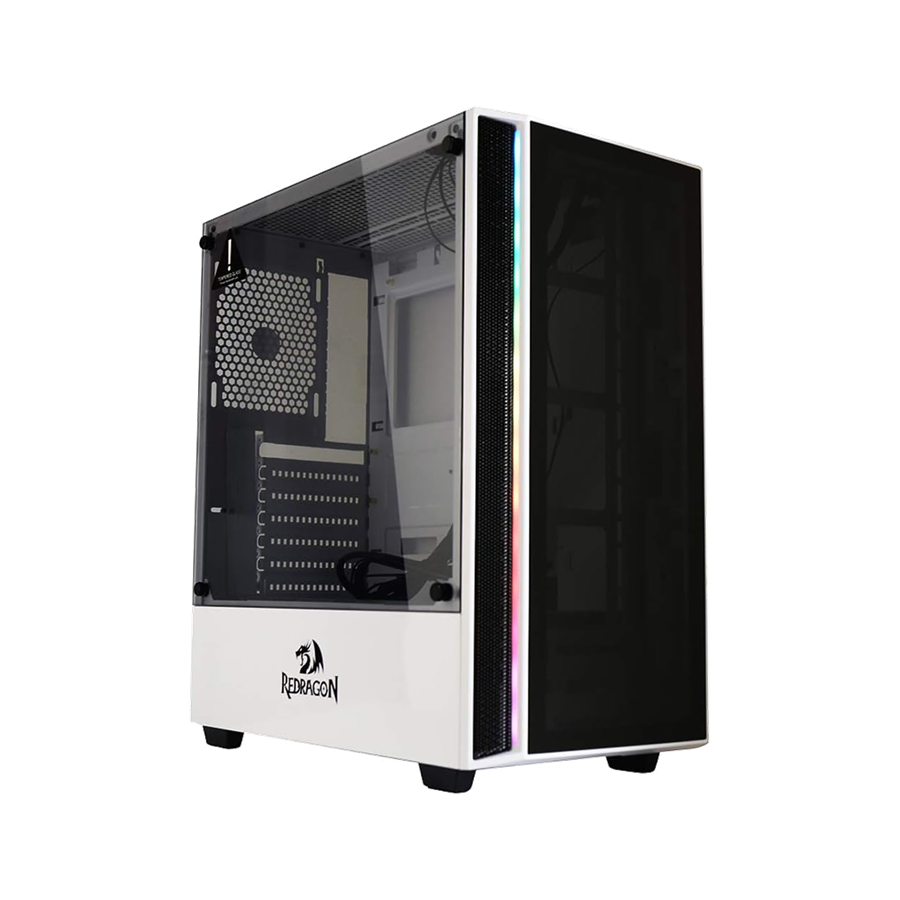 Gabinete Redragon Grapple Branco ATX Lateral de Vidro Temperado