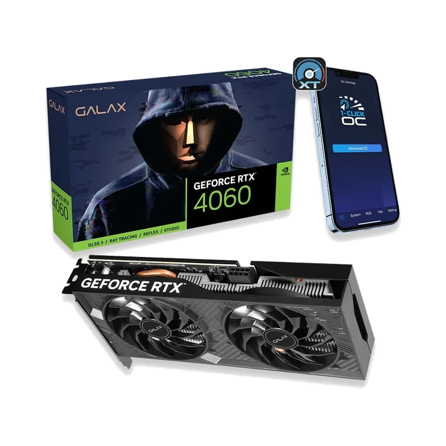 Placa de vídeo GALAX RTX 4060 1-Click OC 2X V2