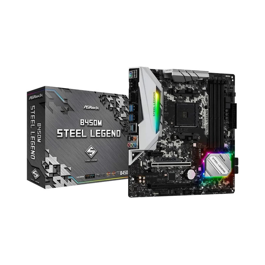 Placa Mãe AM4/USB 3.1/Type-C/Displayport, HDMI, ASRock, B450M…